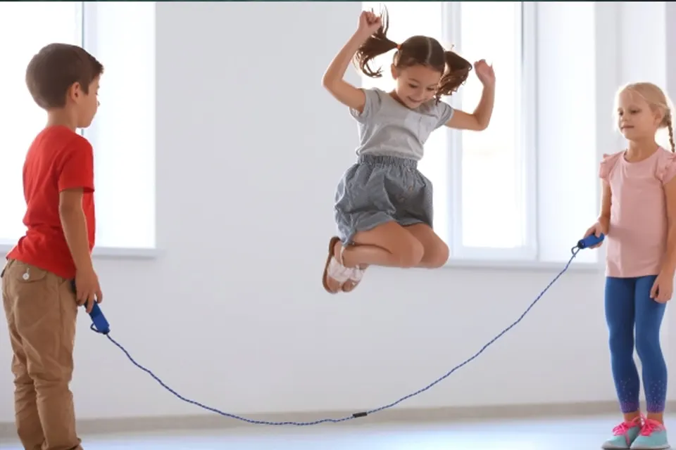 Child developing motor skills through play